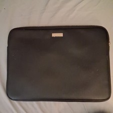 Kate Spade Laptop Sleeve Womens 13 Inch Black Saffiano Leather Pink Lining Case picture