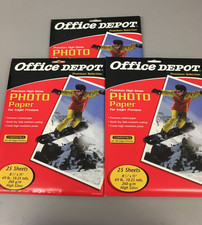 Lot of 3 Office Depot Premium Letter Photo Paper for Inkjet Printers 8.5