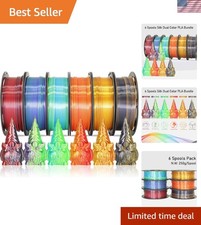 6 Spools Bicolor Dual Color 1.75mm 3D Printer Filament Bundle, 3D Printing Si... picture