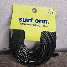 New Surf Onn. Cat 6 Ethernet Networking Cable 75 ft RJ45 Connectors 1 Gbps picture