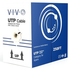 VIVO Black 250ft Bulk Cat5e, CCA Ethernet Cable, UTP Pull Box, Cat-5e Wire, Wate picture