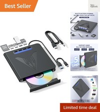 7 in 1 External Blu Ray Drive, External Blueray/DVD Drive for PC with SD/TF P... picture