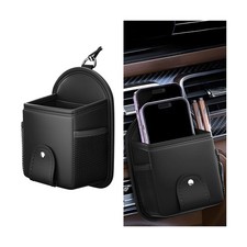 Car Vent Storage Organizer, Leather Outlet Sunglass Mount Holder Hanging Bag ... picture