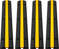 4 Pack of 1-Channel Rubber Cable Protector Ramps 22046Lbs Cable Wire Cord Cover picture