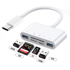 Cablecy Type C USB-C to Dual 3.5mm Audio AUX & MIC Sound Card with Power Charge picture