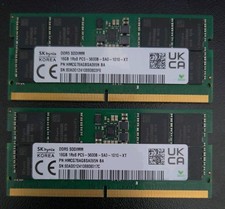 SK Hynix 16GB (x2);32GB DDR5 SODIMM 1Rx8 PC5-5600B SA0 1010 XT (pair) picture