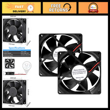 24V DC 80mm Muffin Cooling Fan 2-Pack, 3500RPM, 80x25mm Exhaust Fan for PC picture