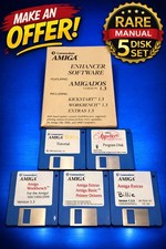 Commodore Amiga Enhancer Software AmigaDOS 1.3 Disk Set w/ Manual 5 Disks picture