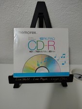 New - MEMOREX MUSIC 10 Pack PAQ CD-R 40X 700MB/MO 80MIN with Slim Jewel Cases  picture