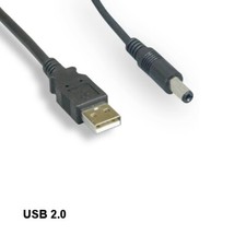 10PCS 3' USB 2.0 Type A to 5.5x2.1mm DC 5V Power Charge Cable Connector picture