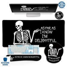 Ergonomic Mouse Pad with Wrist Rest Desk Mat Set Skeleton Funny Quirky Gothic picture