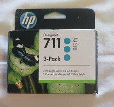 2021 3 Pack New Genuine HP 711 Cyan DesignJet Inks CZ134A OEM SEALED T120 T150 picture