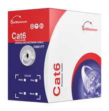 CAT6 Ethernet Cable 1000FT 23AWG CCA Network Solid Bulk Wire, Pull Box, White picture