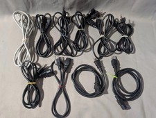 Lot of 10 AC Power Cords 3-Prong NEMA to IEC C13 Black White picture