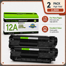 GREENCYCLE 2PK Q2612A 12A Laser Toner Cartridge Compatible With HP LaserJet 3055 picture