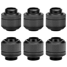 6 Pack Copper Compression Fitting G1/4 for PC Water Cooling Soft Hoses picture