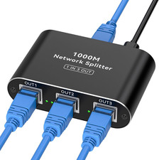Ethernet Splitter 1 to 3 High Speed LAN Splitter 1000Mbps Gigabit RJ45 Ethernet  picture