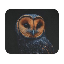 AvalgArt Mouse Pad – Dark Owl Portrait Design, Smooth Surface, Anti-Slip Base picture