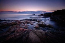 Landscape clouds long exposure sea beach rocks Custom Gaming Mat Desk picture