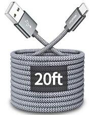 20Ft Extra Long USB Type C Cable A 2.0 To Nylon Braided Charger Cord Compatible picture