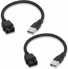 2 Pack USB 2.0 to 9 Pin Motherboard Header Adapter Cable, USB Type a Male Female picture