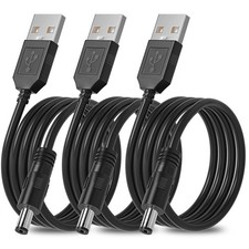 SIOCEN 3-Pack 4ft USB 2.0 A Type Male to DC 5.5 x 2.1mm 5V 4ft, Black  picture