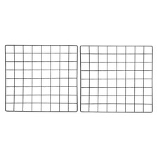 2Pcs Iron Wire Grid Panel Board Photo Display Holder Hanging Frame Black 16