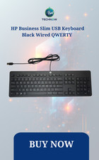 HP Business Slim USB Keyboard Black SK2120 KU1469 Wired QWERTY 803181-001 picture