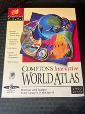 1997 Edition of Compton's Interactive World Atlas, a PC CD-ROM BIG BOX picture