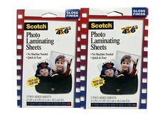TWO ~ 3M Photo Laminating Sheets 5 Two-Sided 4-3/8 x 6-3/8 in. PL900G Sealed picture