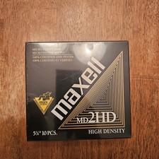 Maxell 5 1/4” MD 2HD 10-Pack Mini Floppy Disks New Sealed  picture