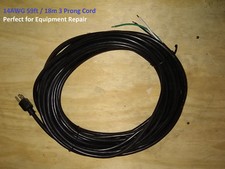 14/3 AWG 3 Prong AC Replacement Power Cord, Open End 60FT 18m UL-Listed picture