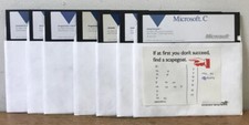 Set Lot 7 Vtg 1989 Microsoft C for IBM PCs & Compatibles Floppy Disks Software picture