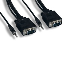 Kentek 75'ft SVGA HD15 Video/AUX Audio Combo Cable for HDTV PC Monitor Projector picture