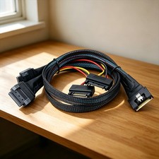PCIE Slimline SFF-8654 8i to 2x GEN-Z 1C Breakout Cable, PCIe 5.0 High-Speed picture