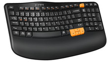 Ergonomic Wireless Keyboard with Wrist Rest, Wave Keys for Comfortable Natural T picture