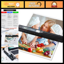 Portable Handheld Scanner for A4 Documents, Photos, Receipts, 900 DPI, 16GB SD C picture
