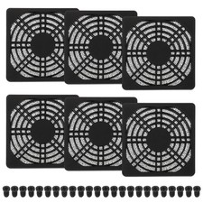 6Pcs 80mm Fan Filter Grill Plastic Ventilation Grill Cover with Screws Black) picture