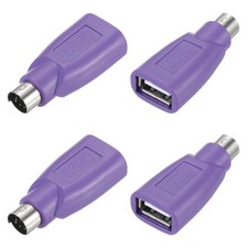 4 Pcs PS/2 to USB Port, PS/2 to USB Adapter PS/2 Female to USB Male, Purple picture