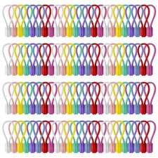 96-Pack Silicone Magnetic Cable Ties 8 Colors Cord Organizer picture