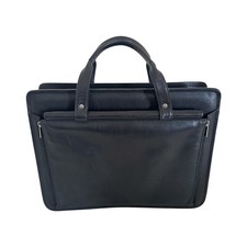 Wilsons Leather Pelle Studio Black Leather Briefcase Laptop Messenger Bag picture