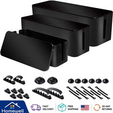 Elegant Under Desk Cable Organizer Box Set - 3 Sizes for Clutter-Free Living picture