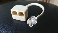 RJ11 Connector Dual Jack Cord Cable Y Splitter Telephone Fax Modem 4 wire RJ-11 picture