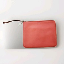 Coach Coral Saffiano Leather Pouch Sleeve iPad Tablet Case Zip Around Pockets  picture