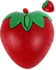 Wireless Bluetooth Cute Red Strawberry Mouse Silent Dual Mode PC Laptop Mac picture