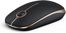VssoPlor Wireless Mouse, 2.4G Slim Computer Laptop Mouse, Black and Gold picture