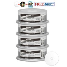 100 Ritek Pro BD-R 4X 25GB Water Resistant Glossy White Inkjet Printable Disc picture