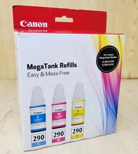Canon GI-290 Cyan/Magenta/Yellow Color Ink Bottle 3 Pack NEW SEALED PIN picture