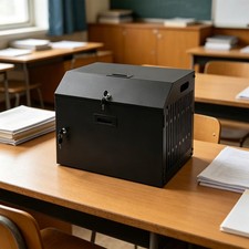 11-Device Portable Charging Station with Lock, Locking Laptop Storage Box picture