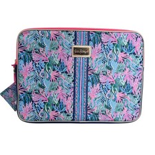 Lilly Pulitzer Laptop Sleeve 15 Inch Blue Pink Seahorse Coral Padded Case NWT picture